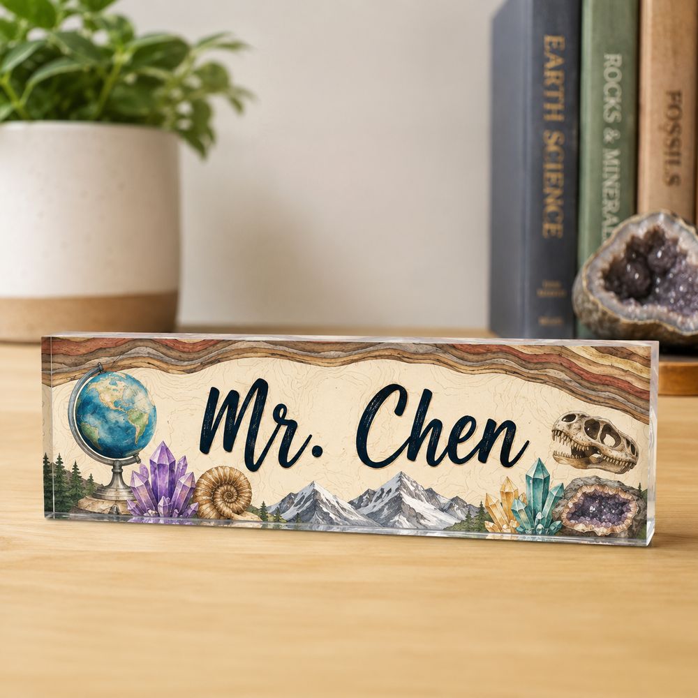 Personalized Science Teacher Name Desk Plaque, Custom Teacher Appreciation Gifts, Teacher Name Plate, Teacher Acrylic Block, New Teacher Gift - Style 6