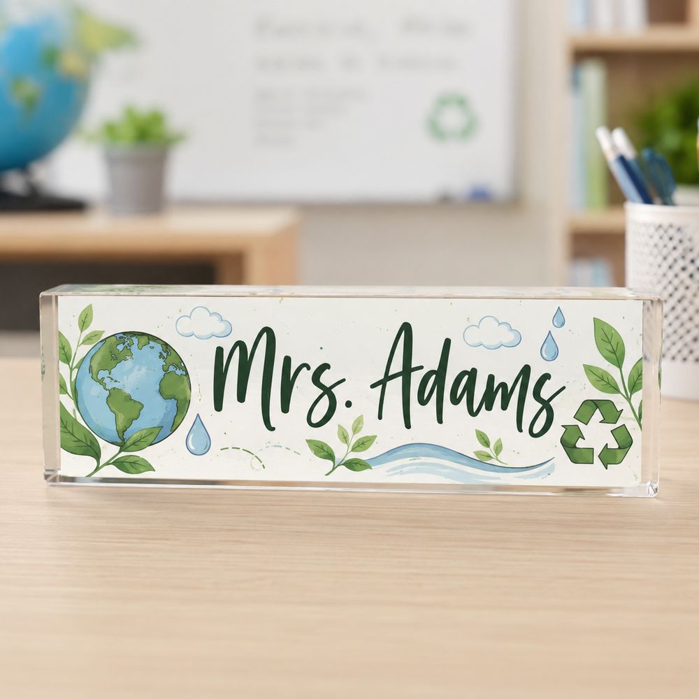 Personalized Science Teacher Name Desk Plaque, Custom Teacher Appreciation Gifts, Teacher Name Plate, Teacher Acrylic Block, New Teacher Gift - Style 7