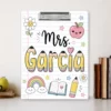 Personalized Teacher Appreciation Gifts, Back To School Gift, Custom Pencil Teacher Paper Clipboard, Clipboard With Teacher Name - Style 1