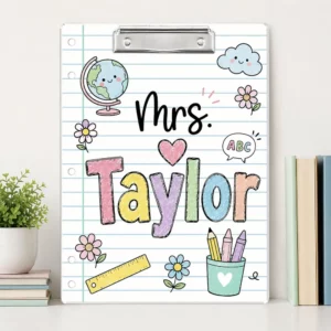 Personalized Teacher Appreciation Gifts, Back To School Gift, Custom Pencil Teacher Paper Clipboard, Clipboard With Teacher Name - Style 2
