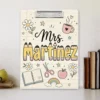 Personalized Teacher Appreciation Gifts, Back To School Gift, Custom Pencil Teacher Paper Clipboard, Clipboard With Teacher Name - Style 3