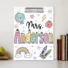 Personalized Teacher Appreciation Gifts, Back To School Gift, Custom Pencil Teacher Paper Clipboard, Clipboard With Teacher Name - Style 4