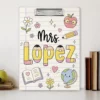 Personalized Teacher Appreciation Gifts, Back To School Gift, Custom Pencil Teacher Paper Clipboard, Clipboard With Teacher Name - Style 5