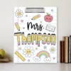 Personalized Teacher Appreciation Gifts, Back To School Gift, Custom Pencil Teacher Paper Clipboard, Clipboard With Teacher Name - Style 8