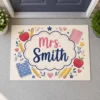 Personalized Teacher Classroom Doormat, Back To School Entry Rug, Pencil Design, Classroom Decor, Teacher Appreciation Gift - Style 5