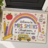 Personalized Teacher Classroom Doormat, Composition Book Doormat, Custom Classroom Welcome Mat, Classroom Decor, Teacher Appreciation Gift - Style 10