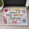 Personalized Teacher Classroom Doormat, Composition Book Doormat, Custom Classroom Welcome Mat, Classroom Decor, Teacher Appreciation Gift - Style 3