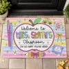 Personalized Teacher Classroom Doormat, Composition Book Doormat, Custom Classroom Welcome Mat, Classroom Decor, Teacher Appreciation Gift - Style 5