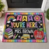 Personalized Teacher Classroom Doormat, Composition Notebook Classroom Decor, Teacher Appreciation Gift, Groovy Doormat, Back To School Sign - Style 10