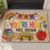Personalized Teacher Classroom Doormat, Composition Notebook Classroom Decor, Teacher Appreciation Gift, Groovy Doormat, Back To School Sign - Style 4