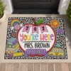 Personalized Teacher Classroom Doormat, Composition Notebook Classroom Decor, Teacher Appreciation Gift, Groovy Doormat, Back To School Sign - Style 5