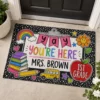 Personalized Teacher Classroom Doormat, Composition Notebook Classroom Decor, Teacher Appreciation Gift, Groovy Doormat, Back To School Sign - Style 6