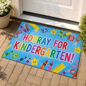 Personalized Teacher Classroom Doormat, Custom Hooray For Grade Mat, Classroom Decor, Black To School, Teacher Gifts, Classroom Welcome Mat - Style 1