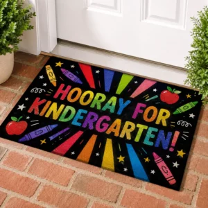 Personalized Teacher Classroom Doormat, Custom Hooray For Grade Mat, Classroom Decor, Black To School, Teacher Gifts, Classroom Welcome Mat - Style 2