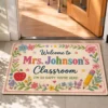 Personalized Teacher Classroom Doormat, Custom Name Welcome Mat, Back-To-School Classroom Decor, Teacher Appreciation Gift - Style 9