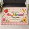 Personalized Teacher Classroom Doormat, Custom Name Welcome Mat, Colorful Back-To-School Classroom Decor, Teacher Appreciation Gift - Style 5