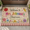 Personalized Teacher Classroom Doormat, Custom Name Welcome Mat, Colorful Back-To-School Classroom Decor, Teacher Appreciation Gift - Style 9