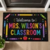 Personalized Teacher Classroom Doormat, Welcome Classroom Doormat, Custom Teacher Name Doormat, Back To School Teacher Gift, Classroom Decor - Style 7