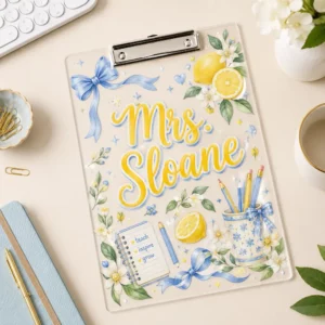 Personalized Teacher Clipboard, Custom Name Acrylic Paper Clipboard, Back To School Gift, First Day Of School Teacher Gift - Style 2