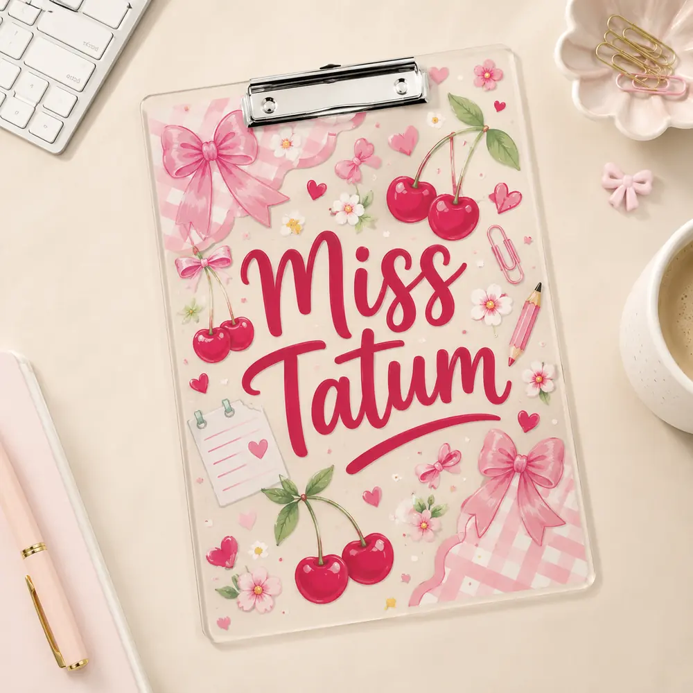 Personalized Teacher Clipboard, Custom Name Acrylic Paper Clipboard, Back To School Gift, First Day Of School Teacher Gift - Style 3