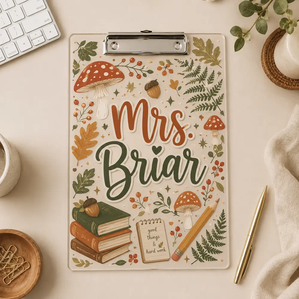 Personalized Teacher Clipboard, Custom Name Acrylic Paper Clipboard, Back To School Gift, First Day Of School Teacher Gift - Style 6