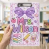 Personalized Teacher Clipboard, Custom Name Acrylic Paper Clipboard, Back To School Teacher Gift, Teacher Appreciation End Of Year Gift - Style 1