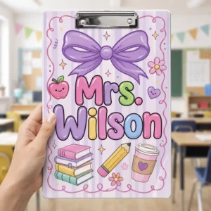 Personalized Teacher Clipboard, Custom Name Acrylic Paper Clipboard, Back To School Teacher Gift, Teacher Appreciation End Of Year Gift - Style 1