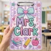 Personalized Teacher Clipboard, Custom Name Acrylic Paper Clipboard, Back To School Teacher Gift, Teacher Appreciation End Of Year Gift - Style 10