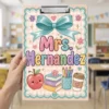 Personalized Teacher Clipboard, Custom Name Acrylic Paper Clipboard, Back To School Teacher Gift, Teacher Appreciation End Of Year Gift - Style 11