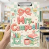 Personalized Teacher Clipboard, Custom Name Acrylic Paper Clipboard, Back To School Teacher Gift, Teacher Appreciation End Of Year Gift - Style 13
