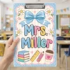 Personalized Teacher Clipboard, Custom Name Acrylic Paper Clipboard, Back To School Teacher Gift, Teacher Appreciation End Of Year Gift - Style 17