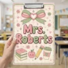 Personalized Teacher Clipboard, Custom Name Acrylic Paper Clipboard, Back To School Teacher Gift, Teacher Appreciation End Of Year Gift - Style 20