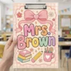 Personalized Teacher Clipboard, Custom Name Acrylic Paper Clipboard, Back To School Teacher Gift, Teacher Appreciation End Of Year Gift - Style 5
