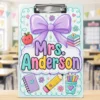 Personalized Teacher Clipboard, Custom Name Acrylic Paper Clipboard, Back To School Teacher Gift, Teacher Appreciation End Of Year Gift - Style 6