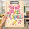 Personalized Teacher Clipboard, Custom Name Acrylic Paper Clipboard, Back To School Teacher Gift, Teacher Appreciation End Of Year Gift - Style 8