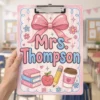 Personalized Teacher Clipboard, Custom Name Acrylic Paper Clipboard, Back To School Teacher Gift, Teacher Appreciation End Of Year Gift - Style 9