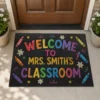 Personalized Teacher Crayon Doormat Classroom Welcome Rug, Teacher Appreciation Gift - Style 1