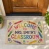Personalized Teacher Crayon Doormat Classroom Welcome Rug, Teacher Appreciation Gift - Style 6