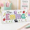 Personalized Teacher Desk Name Acrylic Plaque, Acrylic Name Plate For Desk, Back To School Teacher Gift, Teacher Name Plate, Office Decor - Style 10