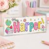 Personalized Teacher Desk Name Acrylic Plaque, Acrylic Name Plate For Desk, Back To School Teacher Gift, Teacher Name Plate, Office Decor - Style 5