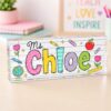 Personalized Teacher Desk Name Acrylic Plaque, Acrylic Name Plate For Desk, Back To School Teacher Gift, Teacher Name Plate, Office Decor - Style 6