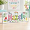 Personalized Teacher Desk Name Acrylic Plaque, Acrylic Name Plate For Desk, Back To School Teacher Gift, Teacher Name Plate, Office Decor - Style 9