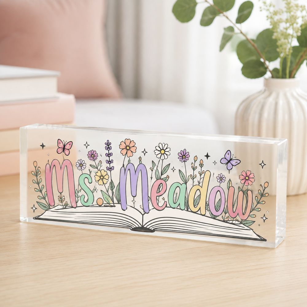 Personalized Teacher Desk Name Plate, Teacher Gifts, Custom Teacher Sign, Teacher Appreciation Gift, Name Plate For Desk, Teacher Name Sign - Style 10