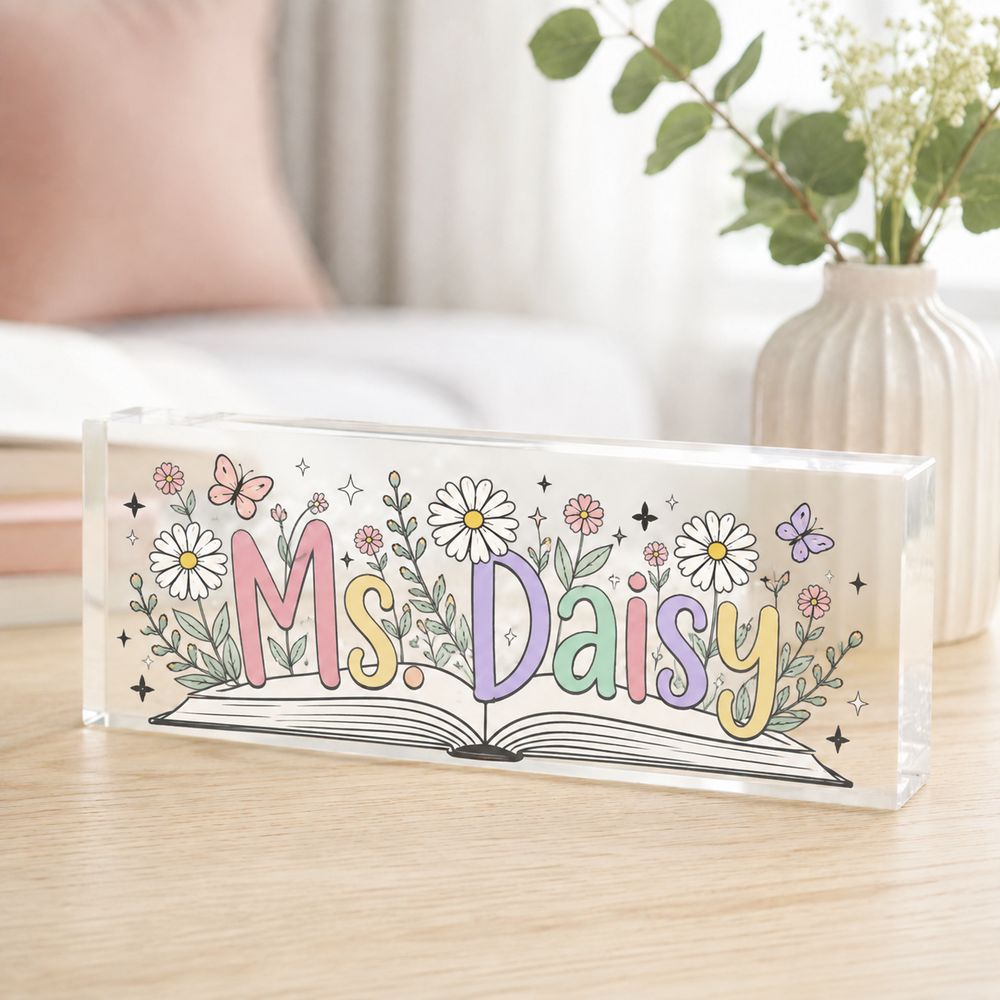 Personalized Teacher Desk Name Plate, Teacher Gifts, Custom Teacher Sign, Teacher Appreciation Gift, Name Plate For Desk, Teacher Name Sign - Style 2