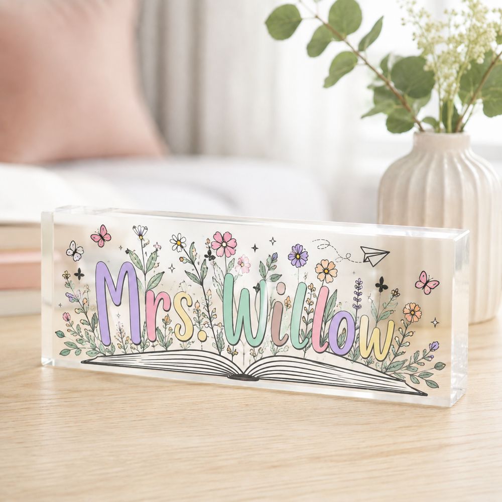 Personalized Teacher Desk Name Plate, Teacher Gifts, Custom Teacher Sign, Teacher Appreciation Gift, Name Plate For Desk, Teacher Name Sign - Style 4