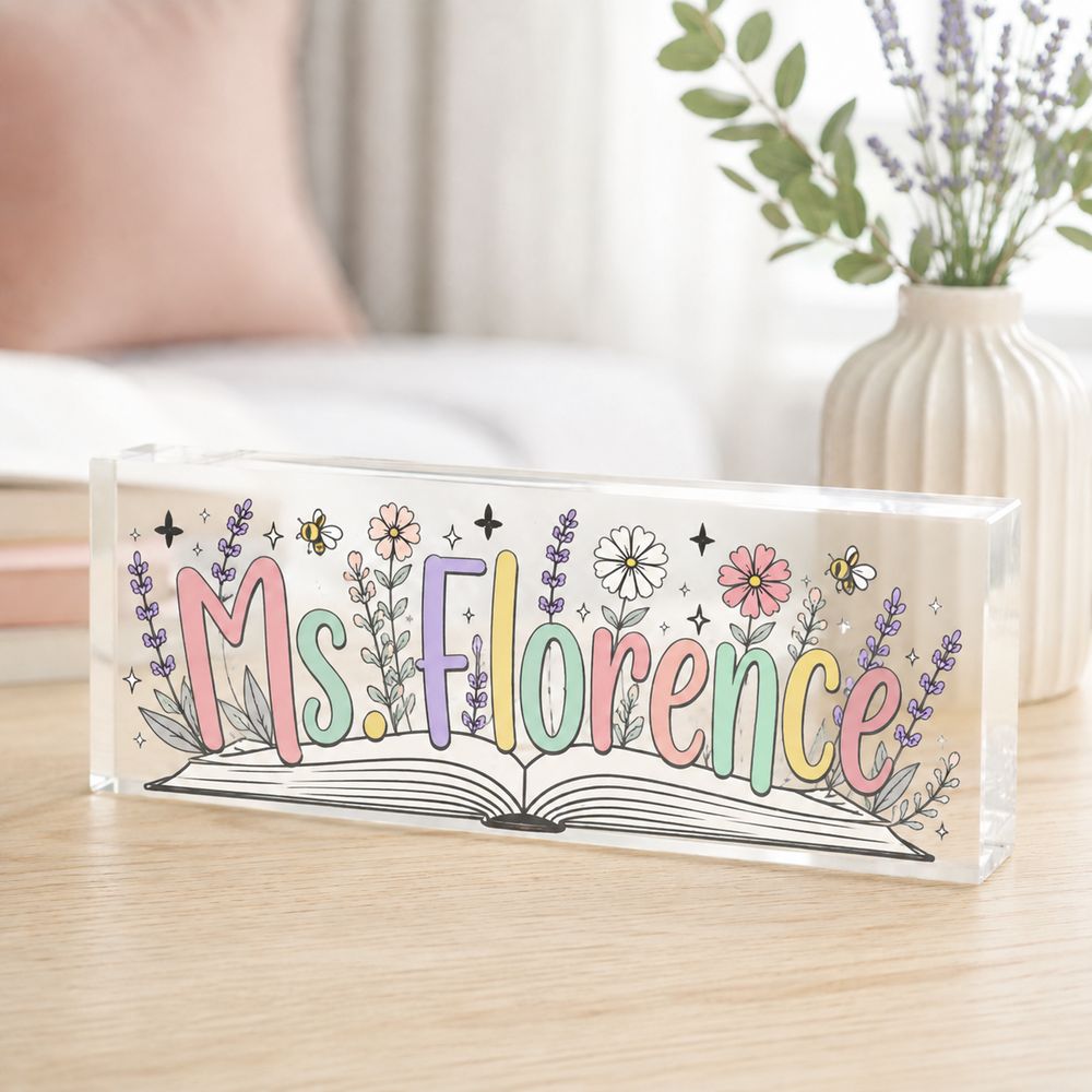 Personalized Teacher Desk Name Plate, Teacher Gifts, Custom Teacher Sign, Teacher Appreciation Gift, Name Plate For Desk, Teacher Name Sign - Style 6