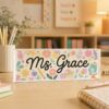 Personalized Teacher Desk Sign, Teacher Acrylic Block, Teacher Desk Name Plate, Teacher Acrylic Plaque, Back To School Gift, Teachers Gifts - Style 10