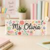 Personalized Teacher Desk Sign, Teacher Acrylic Block, Teacher Desk Name Plate, Teacher Acrylic Plaque, Back To School Gift, Teachers Gifts - Style 2