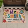 Personalized Teacher Doormat, Custom Name Classroom Welcome Mat, Back To School Gift, Cute School Decor, Teacher Appreciation Gift - Style 2