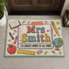 Personalized Teacher Doormat, Custom Name Classroom Welcome Mat, Back To School Gift, Cute School Decor, Teacher Appreciation Gift - Style 3